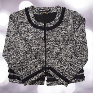 Karl Lagerfeld Black and White Tweed Jacket Size M